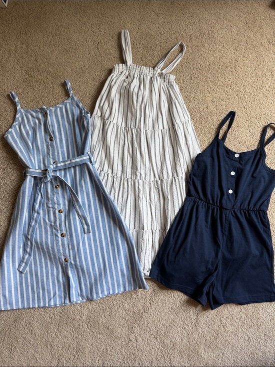Copper Key Other - Girls' Blue Striped Button-Front Dress - Classic Preppy Bundle